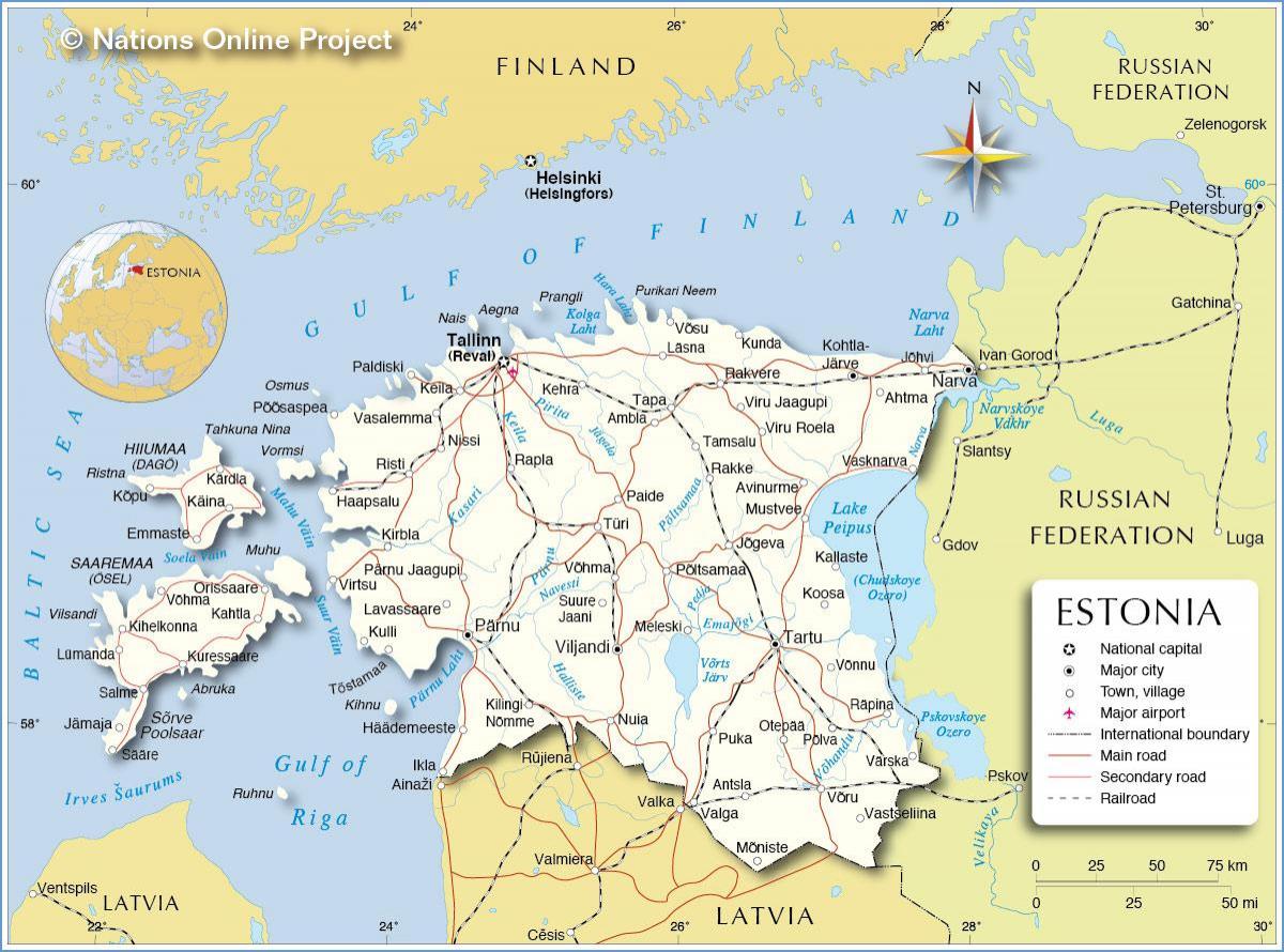 harta e qytetit Estonia