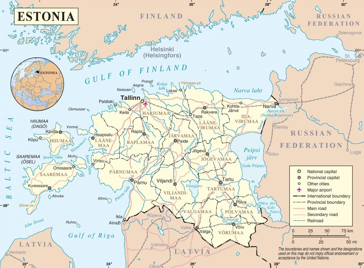 Estonia në hartë