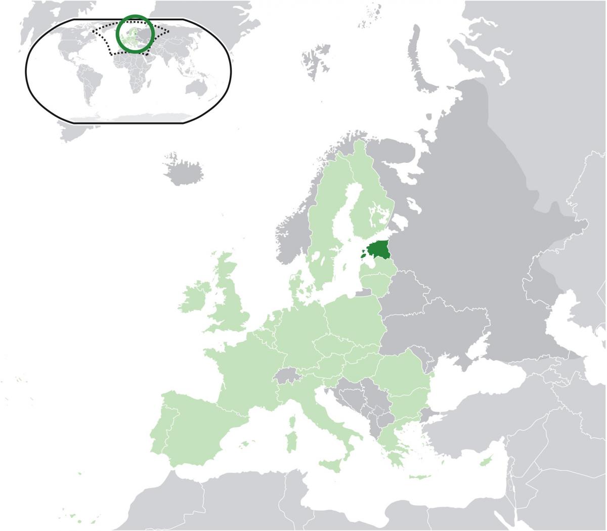 Estonia në hartën e evropës