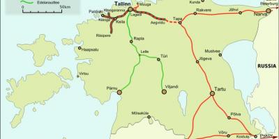 Harta e estonisë hekurudhat